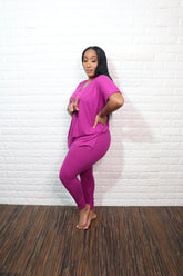 Smooth like butter Legging set| light plum